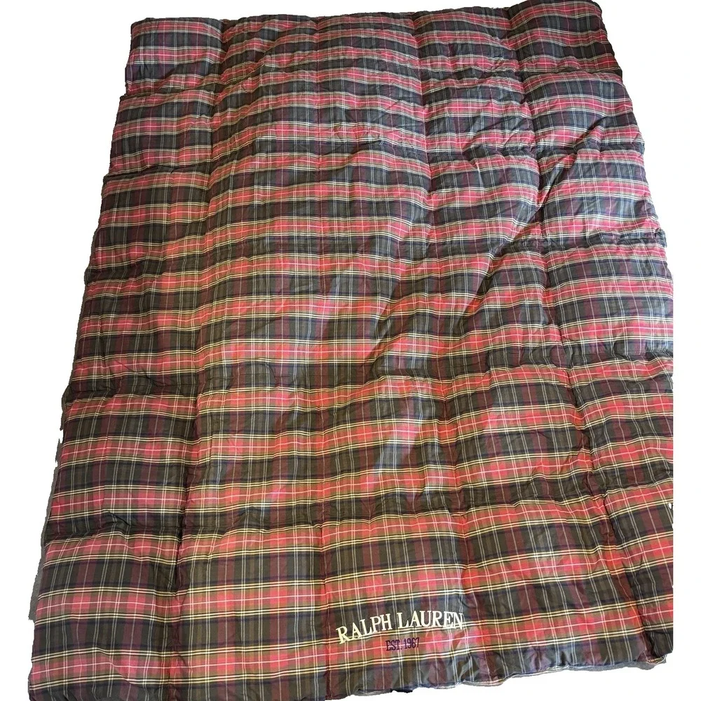 Ralph Lauren RLR Reversible Down Alternative Comforter Twin Plaid /Beige